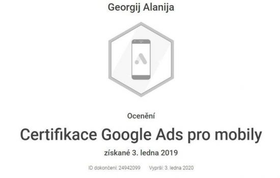 Certifikace Google Ads pro mobily